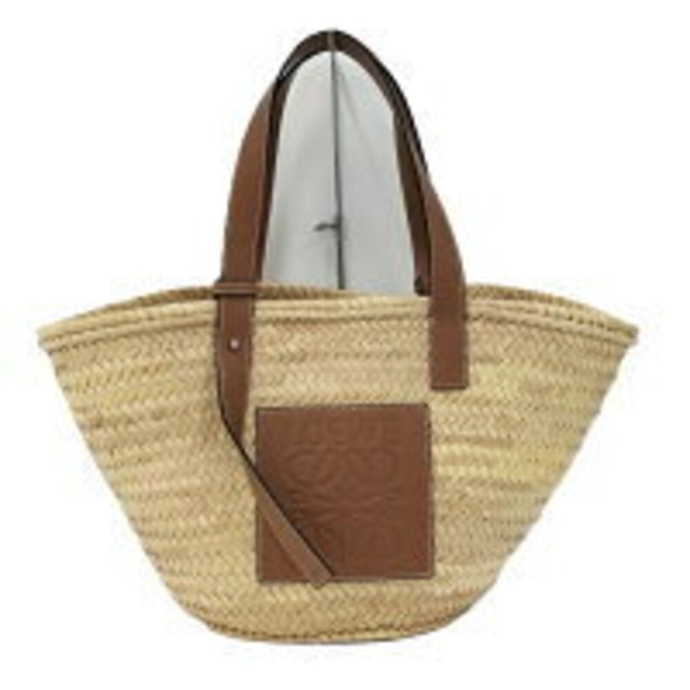 LOEWE handbag basket bag raffia leather beige brown